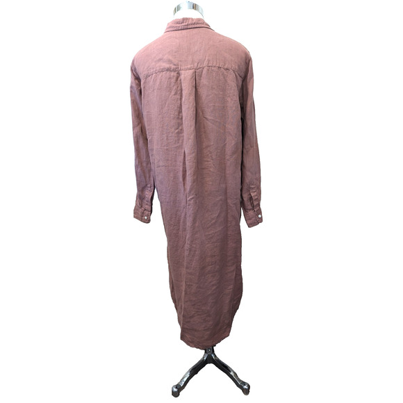 Frank & Eileen Rory Linen Shirt Dress Small Button Down Midi Maxi Sienna - Picture 5 of 10